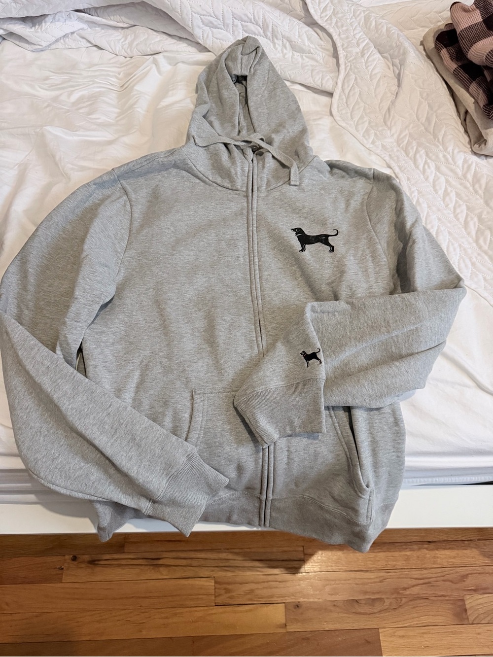 The Black Dog Light Gray Full-Zip Hoodie